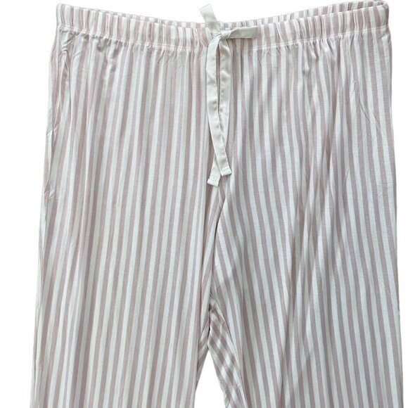 Stars Above Womens Pink & Cream Striped Top and Pants Pajama Set 1X, 2X, 3X - Picture 5 of 12